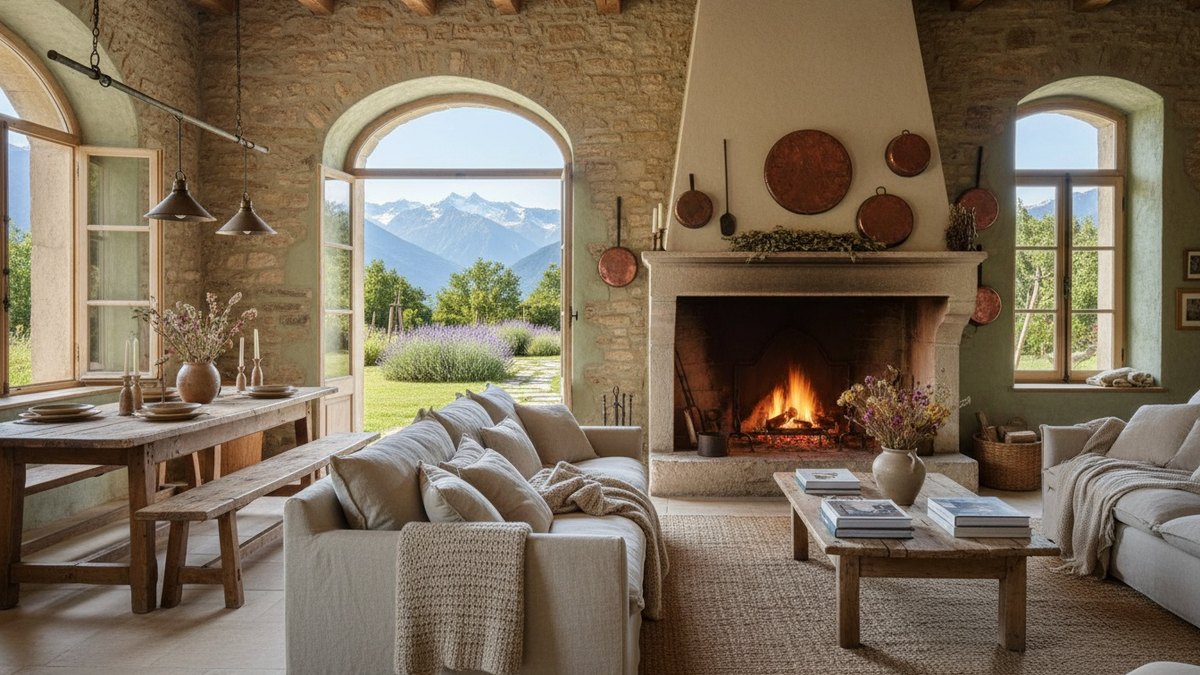 Maison en pierre avec jardin dans les Alpes françaises
